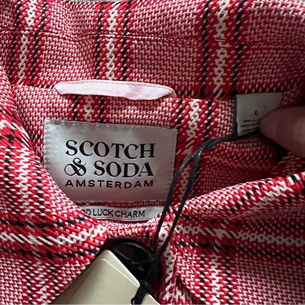 NWT Scotch & Soda Good Luck Charm Check Plaid Jacket Preppy Academia Sz L - Picture 2 of 8
